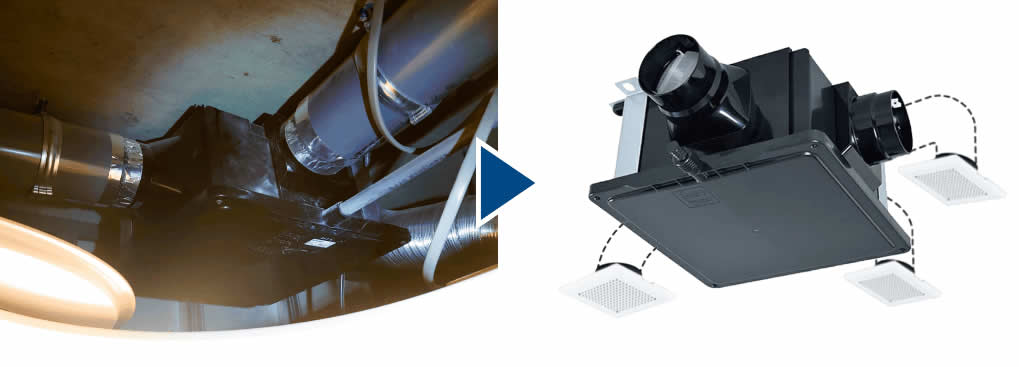 中間ダクトファンの交換前後（比較1）