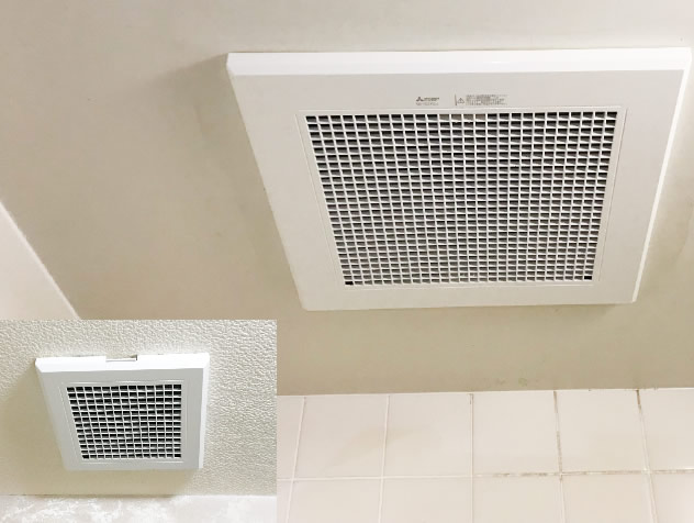あま市のマンションでの浴室・トイレ2室換気扇交換事例（三菱電機 VD-15ZFからVD-15ZFC14へ）